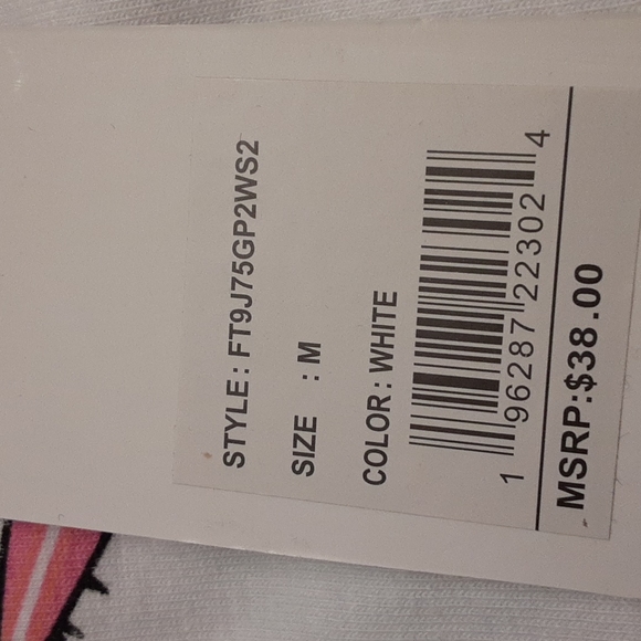 Free Planet size medium men's T-shirt white with pink and green palm tre… - Picture 10 of 14